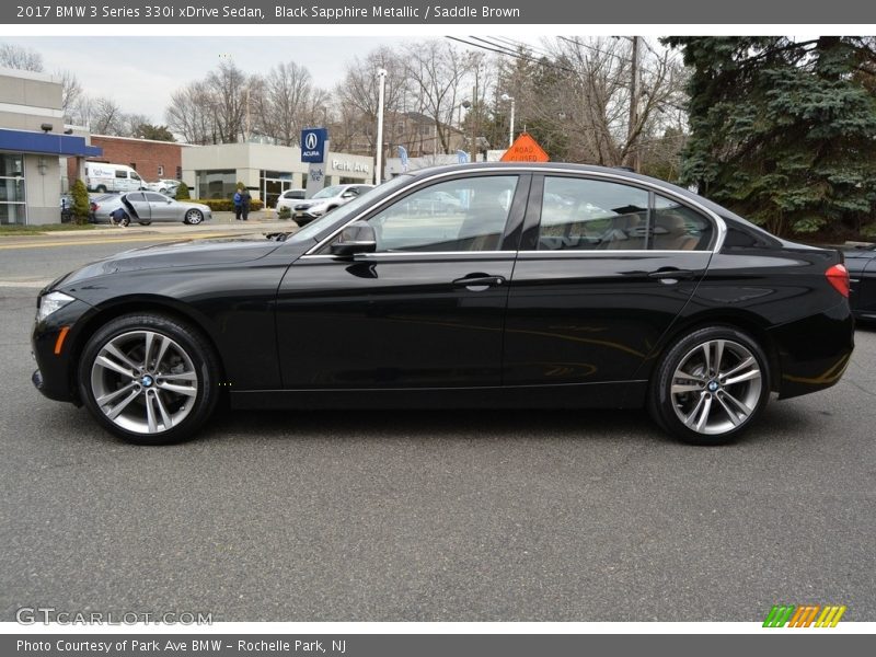 Black Sapphire Metallic / Saddle Brown 2017 BMW 3 Series 330i xDrive Sedan