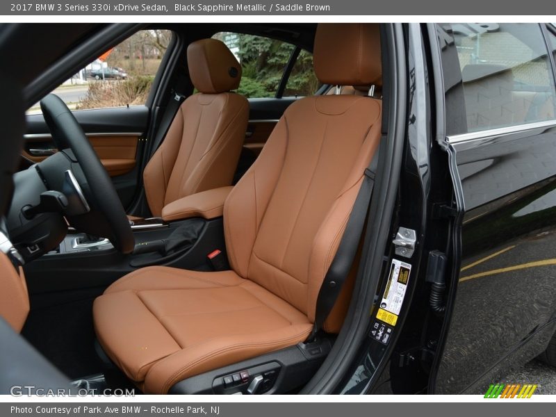 Black Sapphire Metallic / Saddle Brown 2017 BMW 3 Series 330i xDrive Sedan