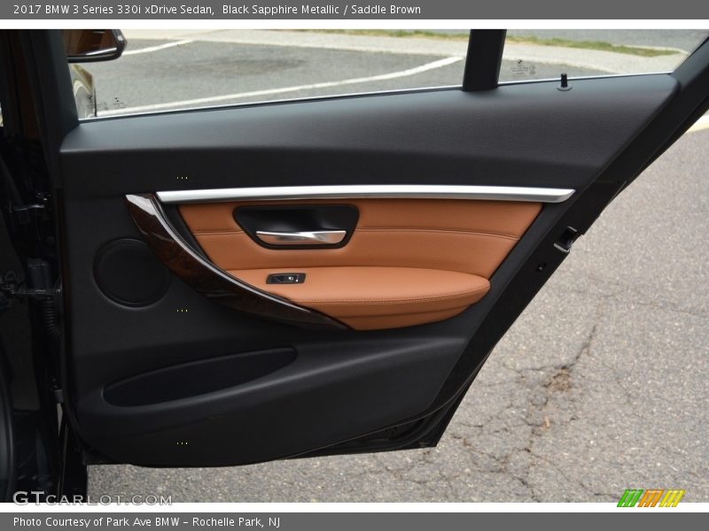 Black Sapphire Metallic / Saddle Brown 2017 BMW 3 Series 330i xDrive Sedan