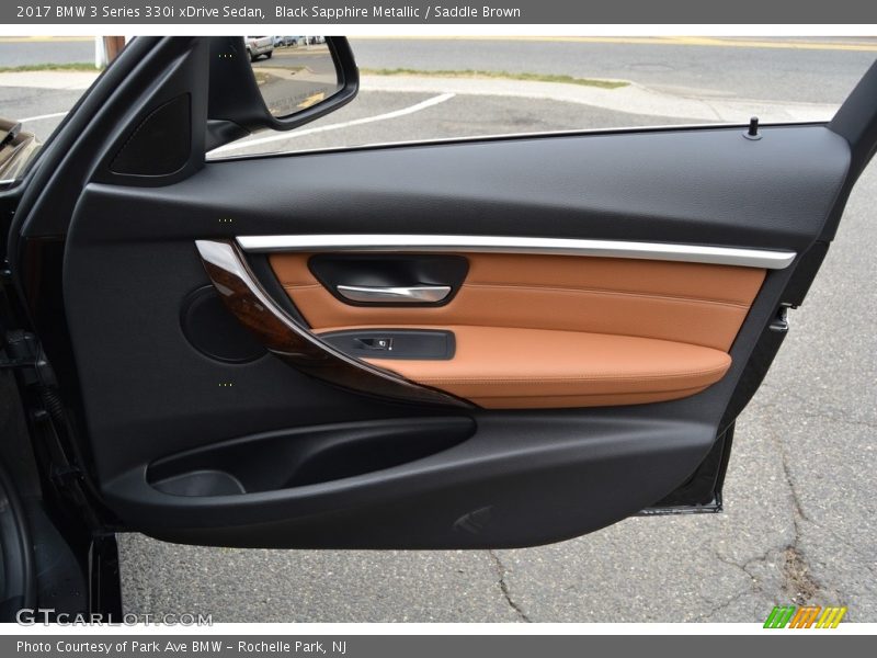 Black Sapphire Metallic / Saddle Brown 2017 BMW 3 Series 330i xDrive Sedan