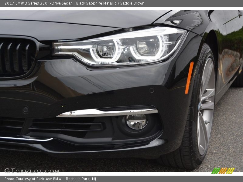 Black Sapphire Metallic / Saddle Brown 2017 BMW 3 Series 330i xDrive Sedan