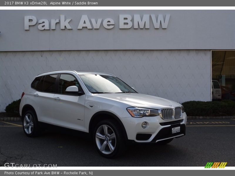 Alpine White / Saddle Brown 2017 BMW X3 xDrive28i