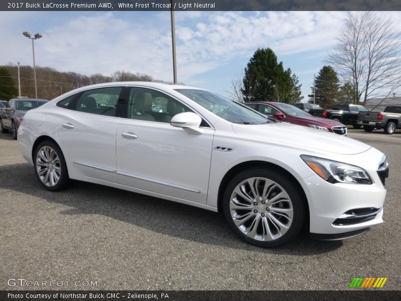 White Frost Tricoat / Light Neutral 2017 Buick LaCrosse Premium AWD