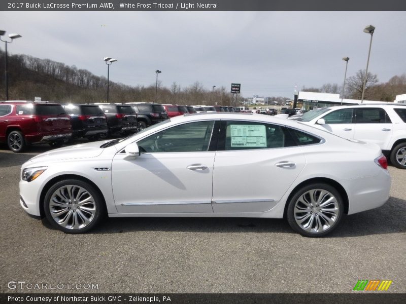 White Frost Tricoat / Light Neutral 2017 Buick LaCrosse Premium AWD