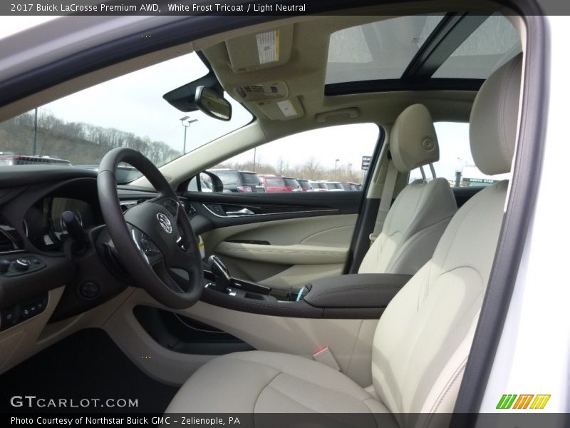 White Frost Tricoat / Light Neutral 2017 Buick LaCrosse Premium AWD