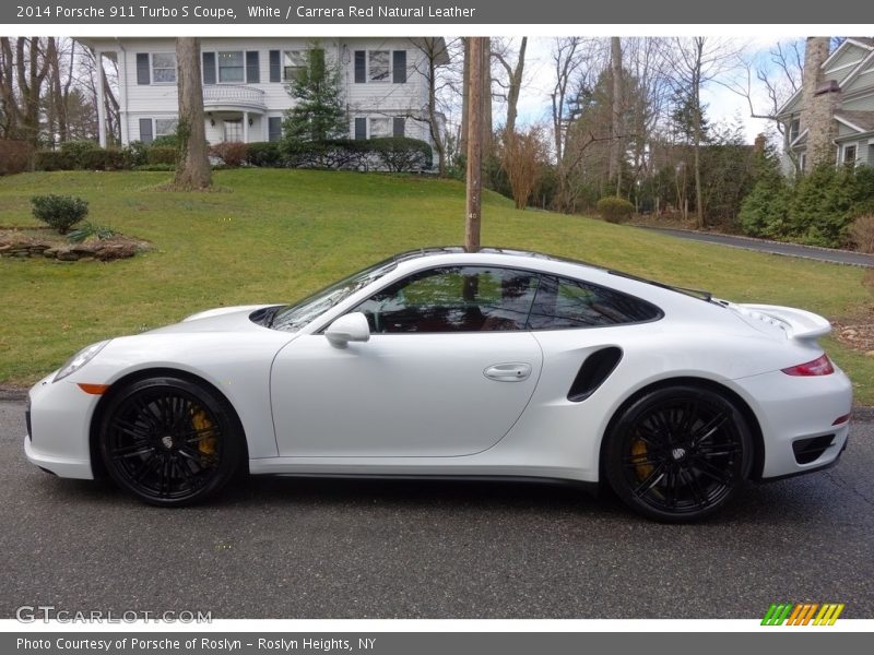 White / Carrera Red Natural Leather 2014 Porsche 911 Turbo S Coupe