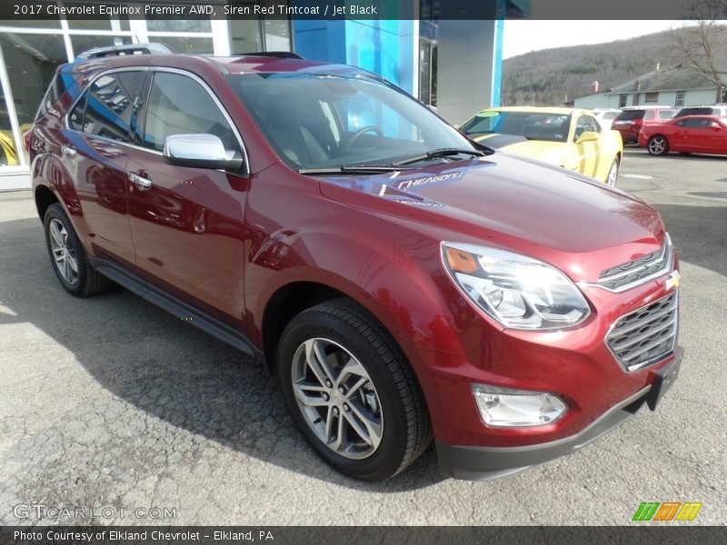 Siren Red Tintcoat / Jet Black 2017 Chevrolet Equinox Premier AWD
