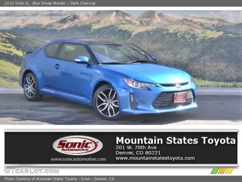 Blue Streak Metallic / Dark Charcoal 2015 Scion tC
