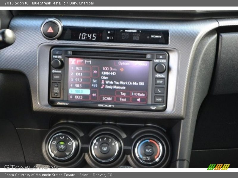 Blue Streak Metallic / Dark Charcoal 2015 Scion tC