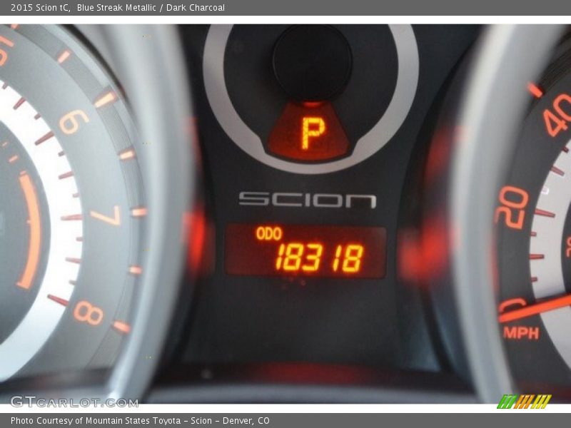 Blue Streak Metallic / Dark Charcoal 2015 Scion tC