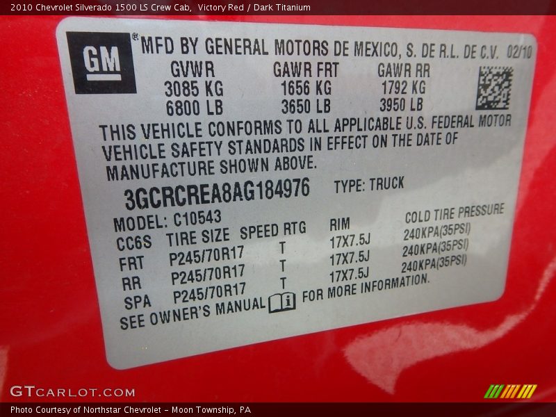 Victory Red / Dark Titanium 2010 Chevrolet Silverado 1500 LS Crew Cab