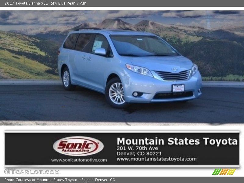 Sky Blue Pearl / Ash 2017 Toyota Sienna XLE