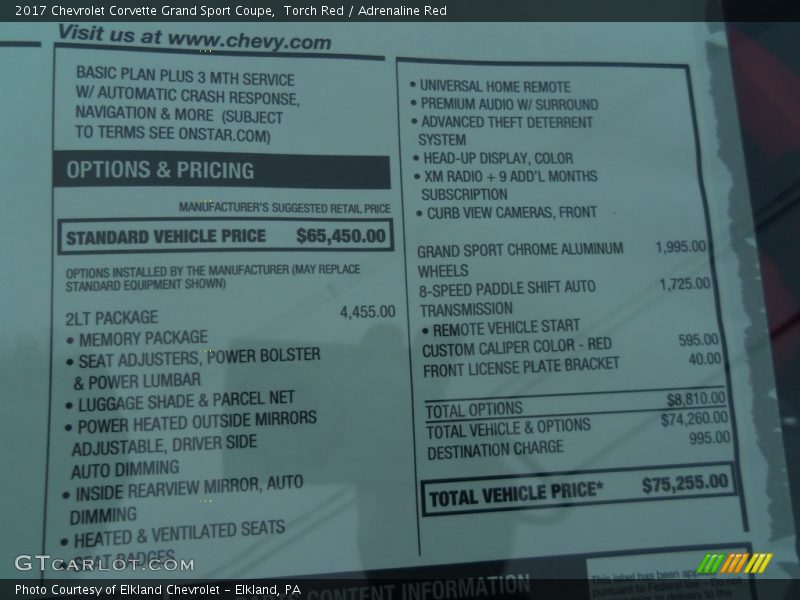 Torch Red / Adrenaline Red 2017 Chevrolet Corvette Grand Sport Coupe
