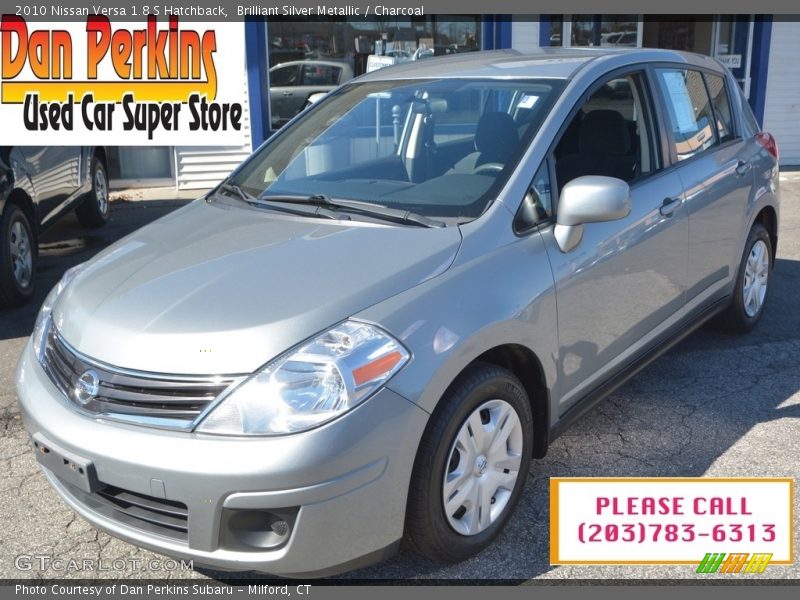 Brilliant Silver Metallic / Charcoal 2010 Nissan Versa 1.8 S Hatchback