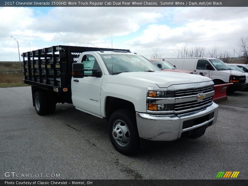 Front 3/4 View of 2017 Silverado 3500HD Work Truck Regular Cab Dual Rear Wheel Chassis