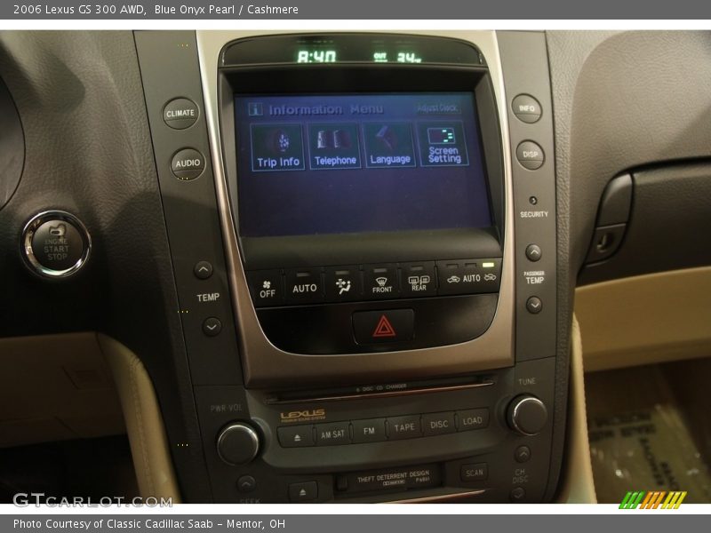 Blue Onyx Pearl / Cashmere 2006 Lexus GS 300 AWD