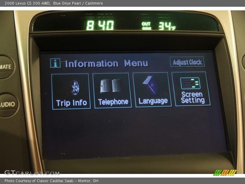 Blue Onyx Pearl / Cashmere 2006 Lexus GS 300 AWD
