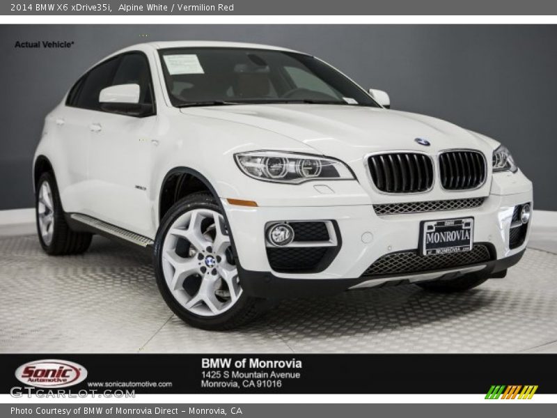 Alpine White / Vermilion Red 2014 BMW X6 xDrive35i