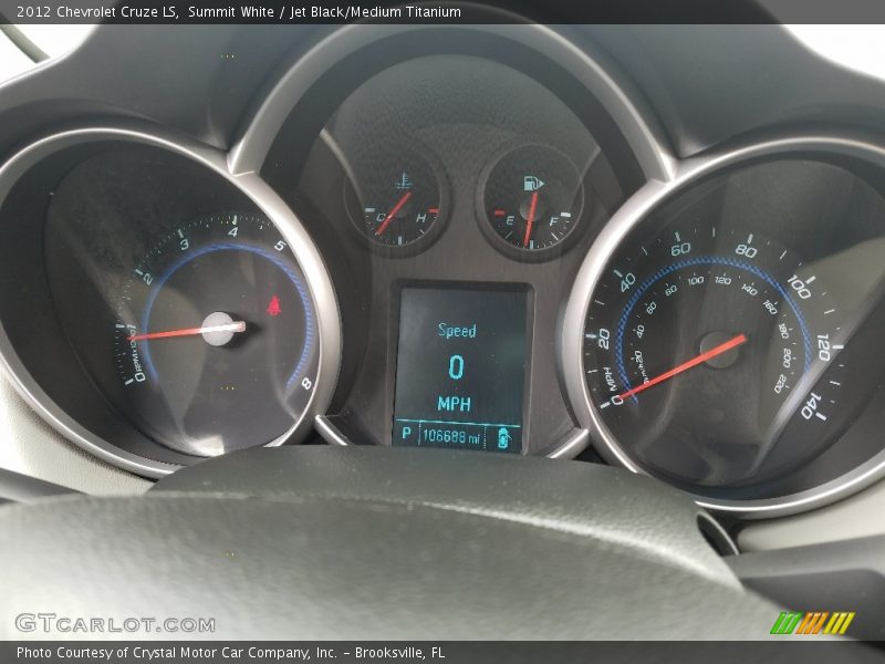 Summit White / Jet Black/Medium Titanium 2012 Chevrolet Cruze LS