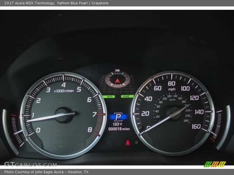 Fathom Blue Pearl / Graystone 2017 Acura MDX Technology