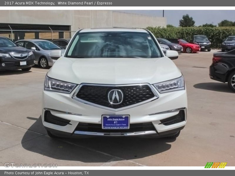 White Diamond Pearl / Espresso 2017 Acura MDX Technology