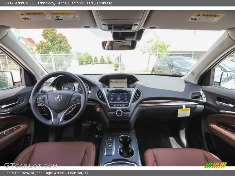 White Diamond Pearl / Espresso 2017 Acura MDX Technology