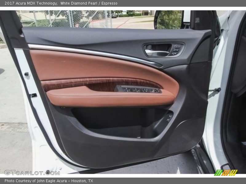 White Diamond Pearl / Espresso 2017 Acura MDX Technology