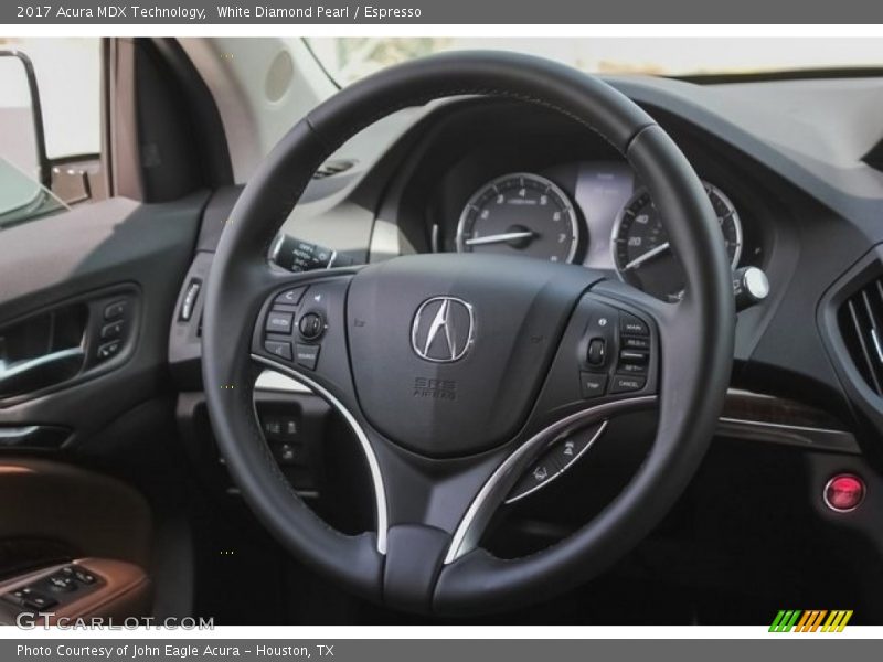 White Diamond Pearl / Espresso 2017 Acura MDX Technology