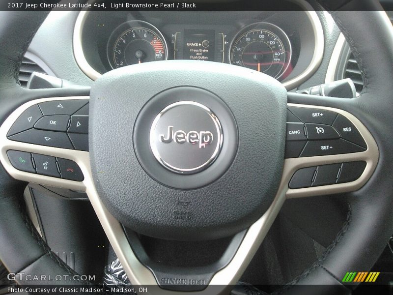 Light Brownstone Pearl / Black 2017 Jeep Cherokee Latitude 4x4
