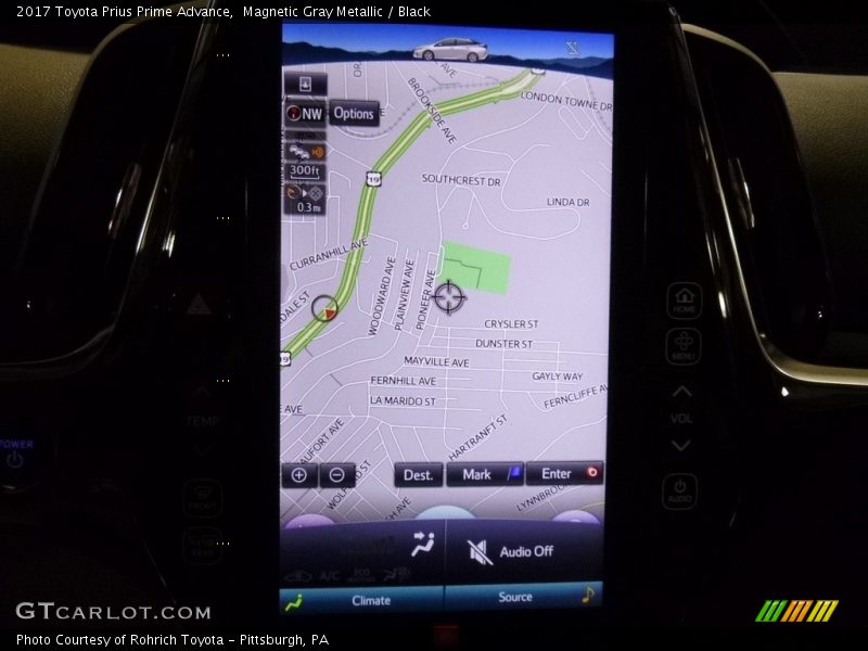Navigation of 2017 Prius Prime Advance