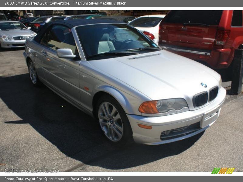 Titanium Silver Metallic / Black 2003 BMW 3 Series 330i Convertible