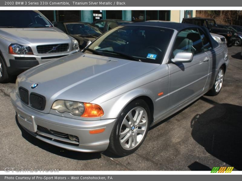 Titanium Silver Metallic / Black 2003 BMW 3 Series 330i Convertible