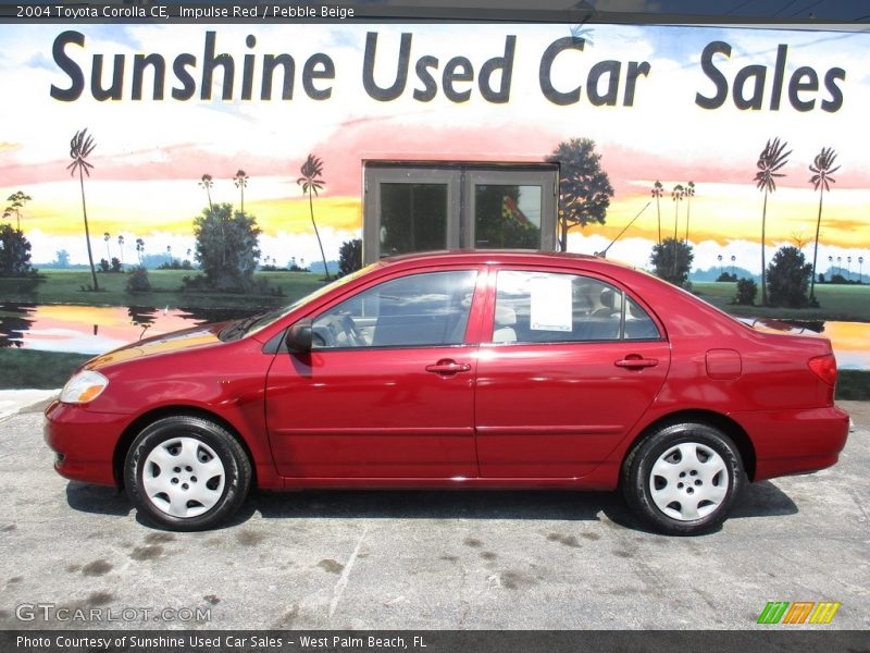Impulse Red / Pebble Beige 2004 Toyota Corolla CE