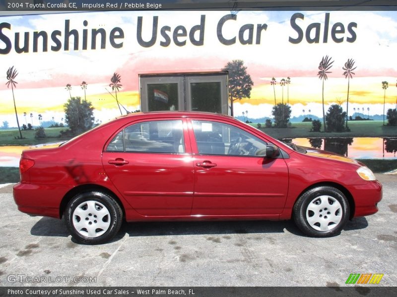 Impulse Red / Pebble Beige 2004 Toyota Corolla CE