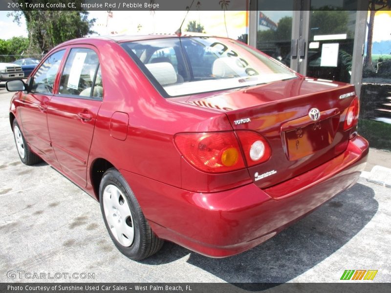 Impulse Red / Pebble Beige 2004 Toyota Corolla CE