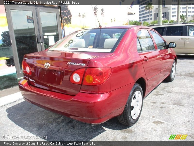Impulse Red / Pebble Beige 2004 Toyota Corolla CE