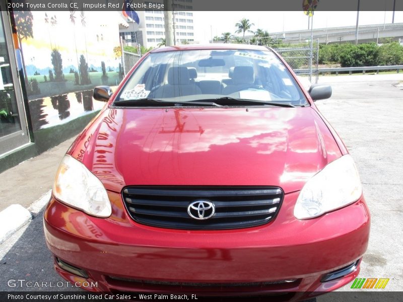 Impulse Red / Pebble Beige 2004 Toyota Corolla CE