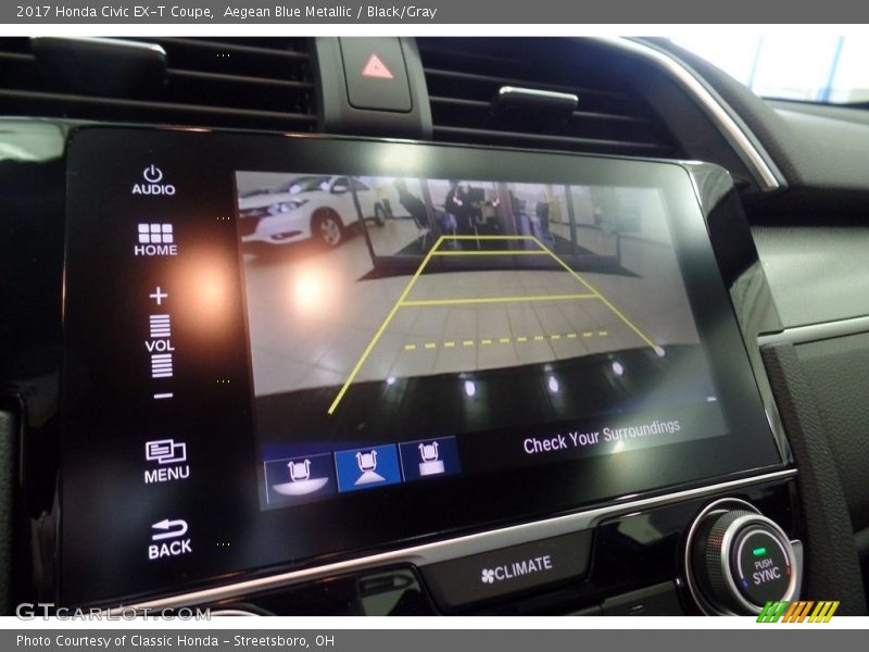 Aegean Blue Metallic / Black/Gray 2017 Honda Civic EX-T Coupe