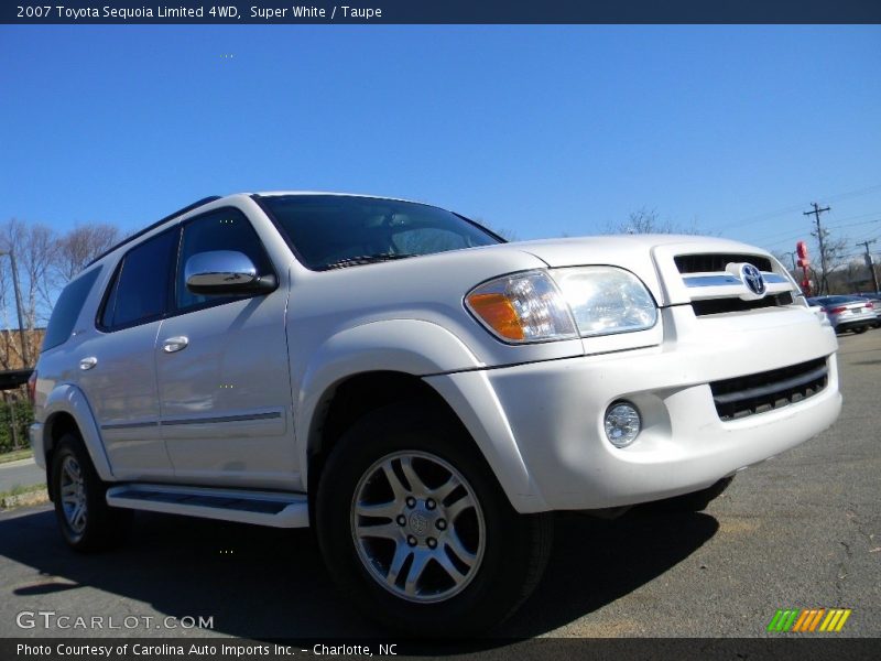 Super White / Taupe 2007 Toyota Sequoia Limited 4WD