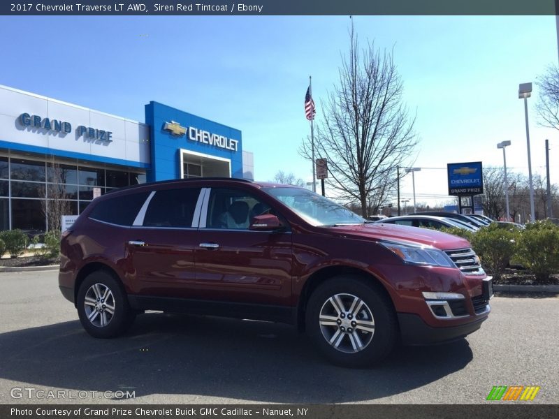 Siren Red Tintcoat / Ebony 2017 Chevrolet Traverse LT AWD