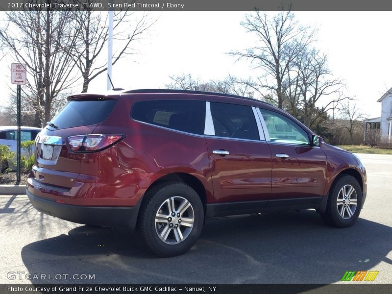 Siren Red Tintcoat / Ebony 2017 Chevrolet Traverse LT AWD