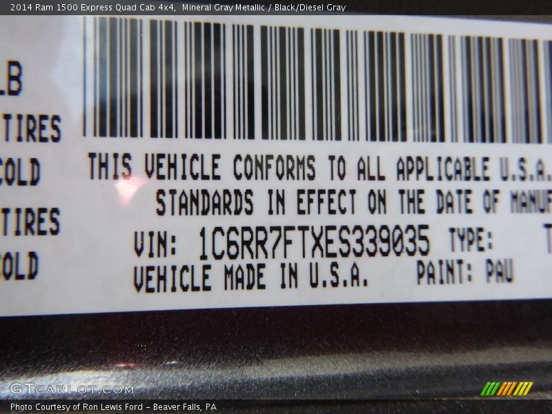 Mineral Gray Metallic / Black/Diesel Gray 2014 Ram 1500 Express Quad Cab 4x4