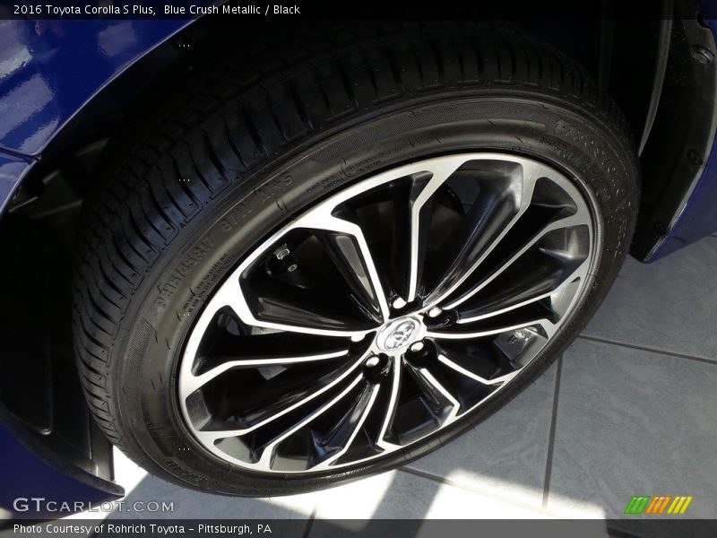 Blue Crush Metallic / Black 2016 Toyota Corolla S Plus