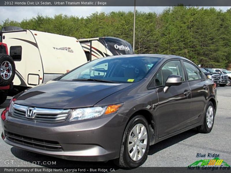 Urban Titanium Metallic / Beige 2012 Honda Civic LX Sedan