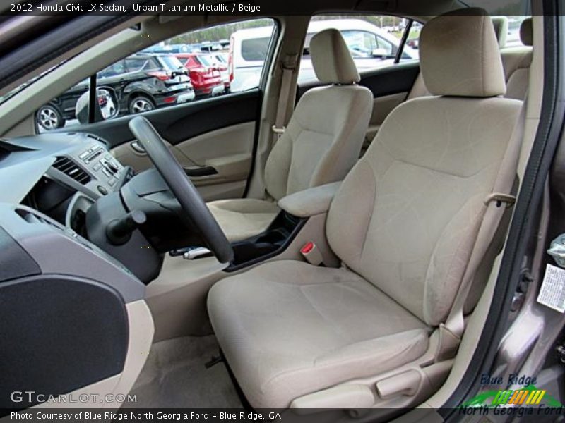 Urban Titanium Metallic / Beige 2012 Honda Civic LX Sedan