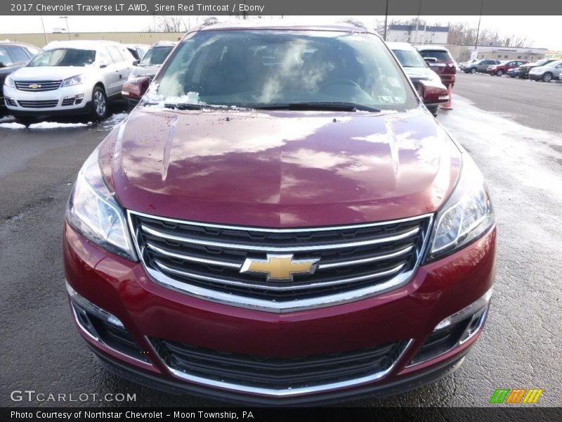 Siren Red Tintcoat / Ebony 2017 Chevrolet Traverse LT AWD