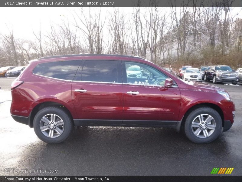 Siren Red Tintcoat / Ebony 2017 Chevrolet Traverse LT AWD