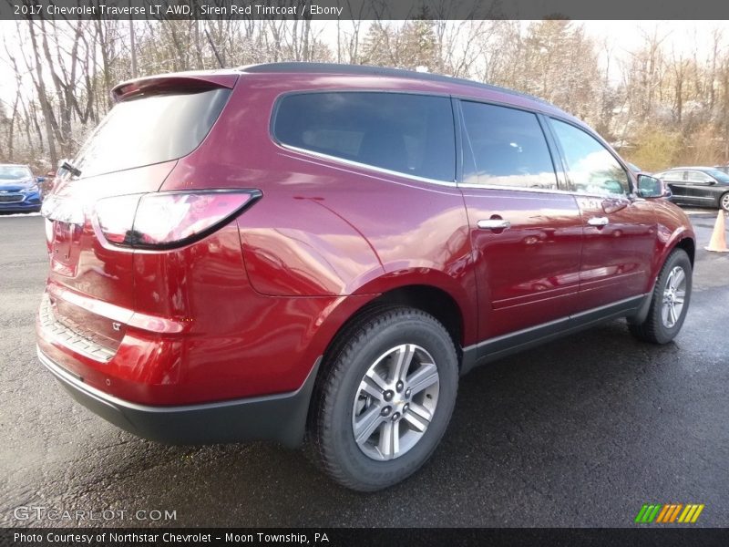 Siren Red Tintcoat / Ebony 2017 Chevrolet Traverse LT AWD