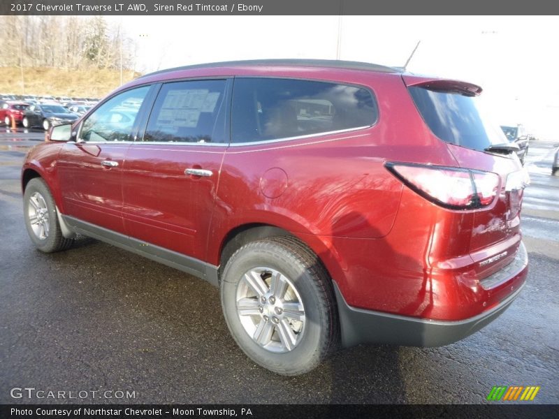 Siren Red Tintcoat / Ebony 2017 Chevrolet Traverse LT AWD