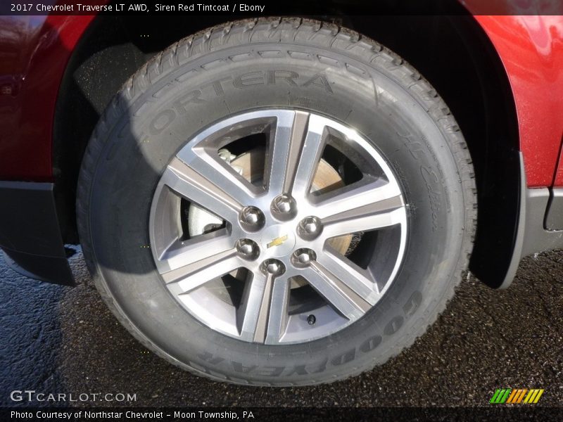 Siren Red Tintcoat / Ebony 2017 Chevrolet Traverse LT AWD